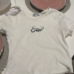 I AM GIA short sleeve white shirt